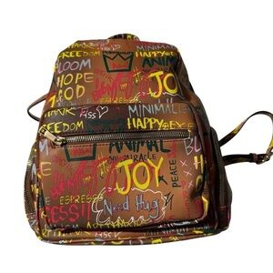 Alba Mini Backpack – NWT – Burnt Orange Graffiti Print